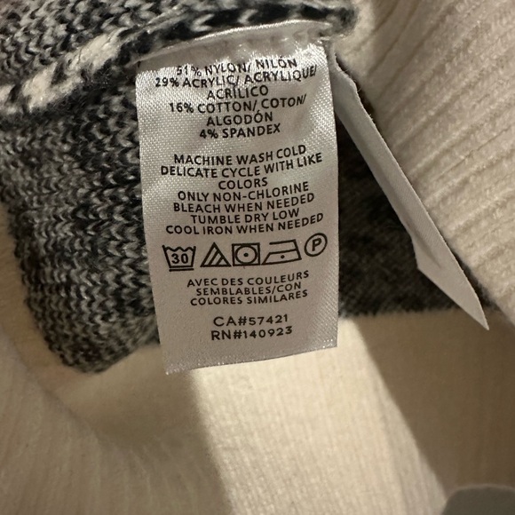 The Loft Black and White Cheetah Half Zip Collared Sweater Small - Picture 3 of 11